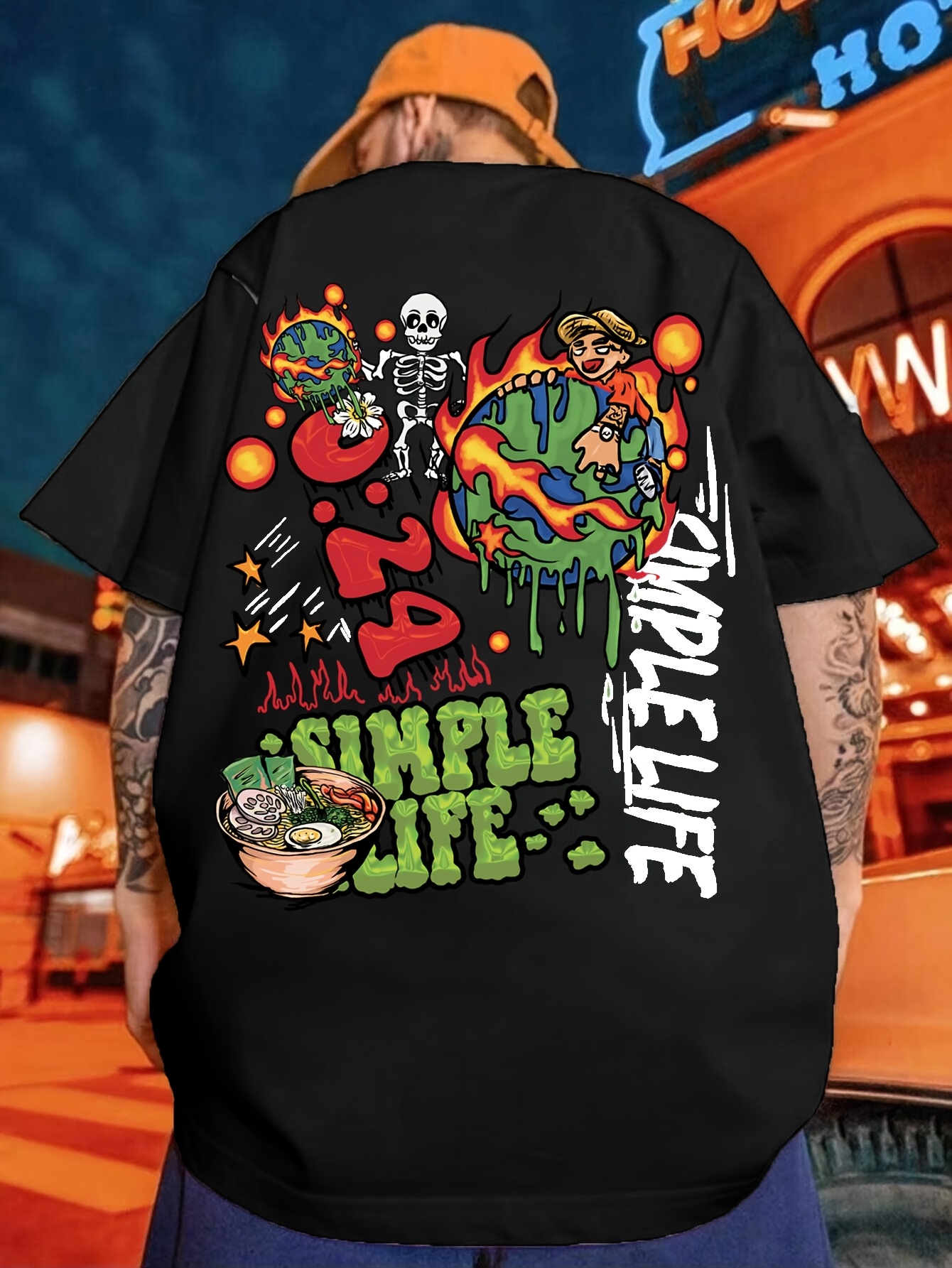 T-shirt Homme été En Coton - Imprimé Graffiti Lettrage - Manches Courtes Col Rond - Neuf Avec étiquette