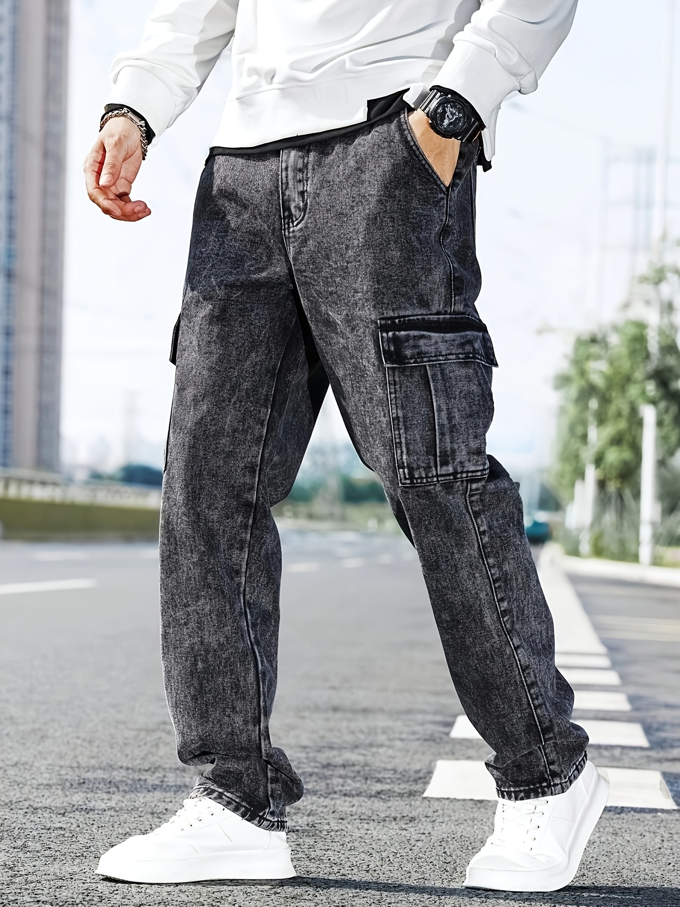 Pantalones Cargo Hombre Jeans Hombre Urbano Pantalón Cargo Hombre