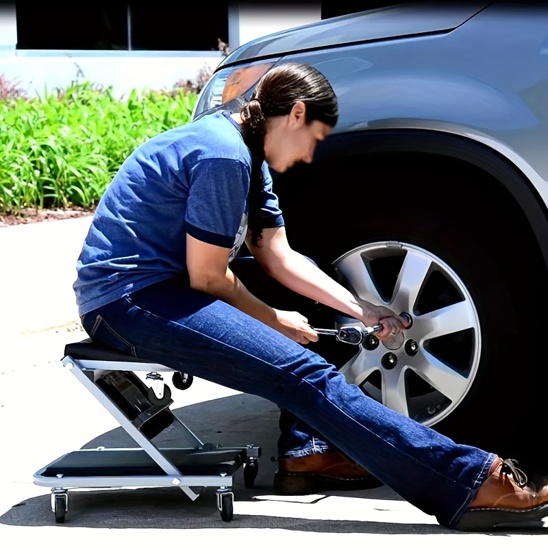 1pc heavy duty foldable crawler seat with wheels convertible mechanical stool z ladder design for construction professional use details 4