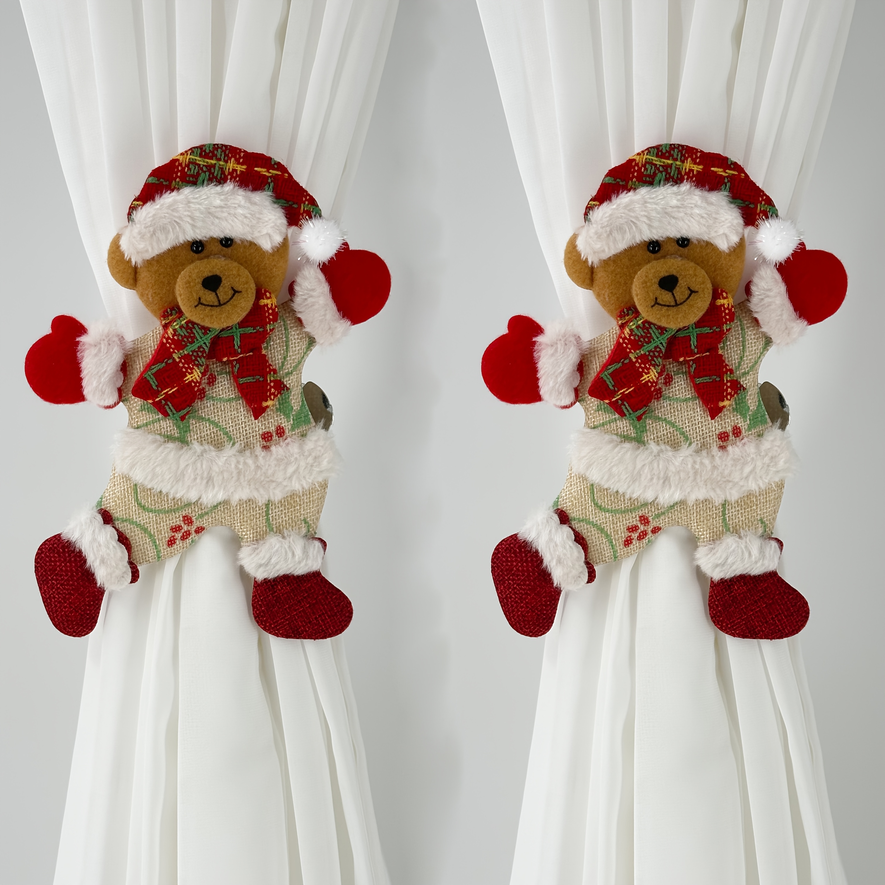 TEMU Christmas-themed Curtain Clips, Santa Claus Curtain Clips, Holiday Decorations, Reindeer Curtain Clips, Bear Curtain Clips, Festive Atmosphere