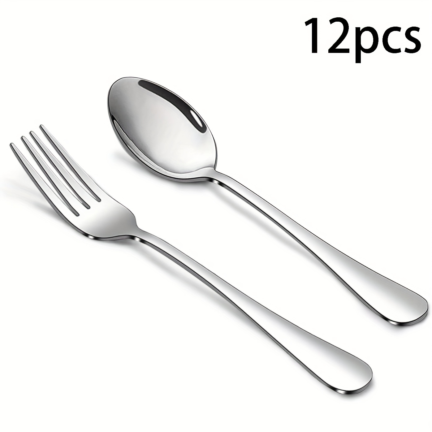 

Elegant 12-piece Stainless Steel Cutlery Set - Includes Forks & Spoons, Dishwasher Safe, Perfect For Home & Restaurant Use Stainless Steel Cookware Porcelain Dinnerware Set