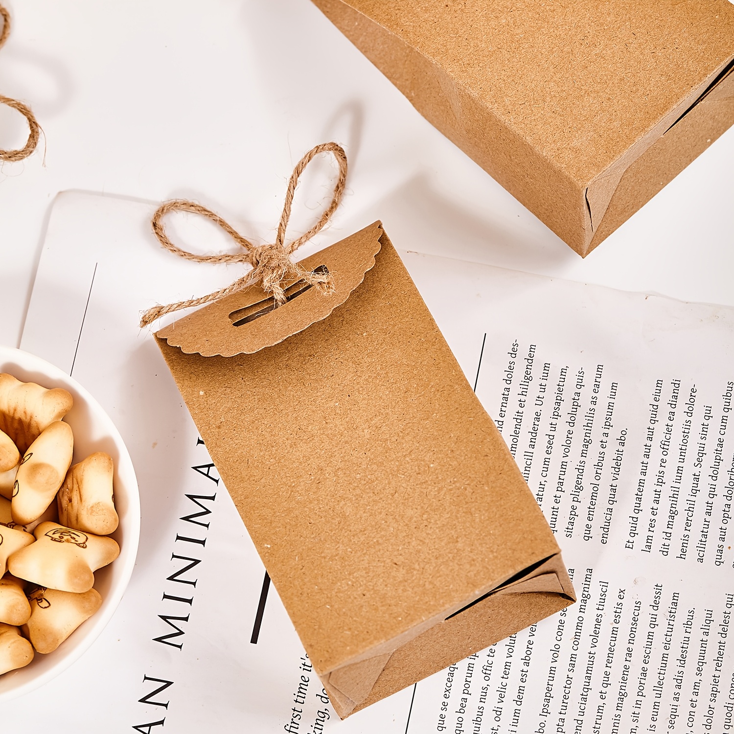 E-shop Geschenk für Sie/Ihn 24 Stück Braune Papier Tragetasche Faltbare Süßigkeitenbeutel, Geburtstag, Party, Festival, Hochzeit,
