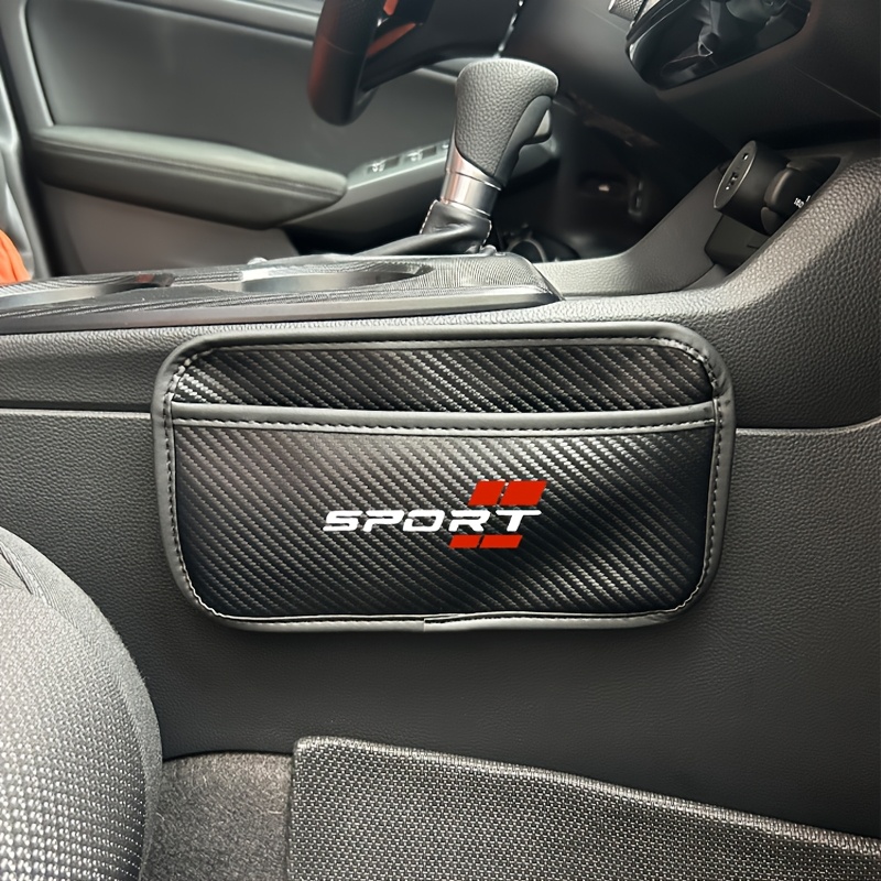 Image of 1 Sporty Car Storage Bag, A Multi-functional Storage Device Center Console, Made Of Waterproof Carbon Fiber Leather, Suitable For Storing Phones, Keys And Cards, Applicable To All Cars