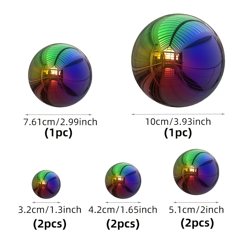Image of 8pcs, Stainless Steel Ball For Home Garden Decoration, Pre-drilled , Room Decoration, Birthday Gift, Landscape Enhancement, Multi-functional For Indoor And Outdoor Use
