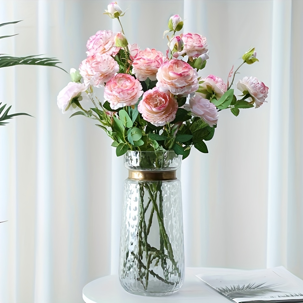 5pcs Artificial Rose Peony Real Touch Flowers for Home Table