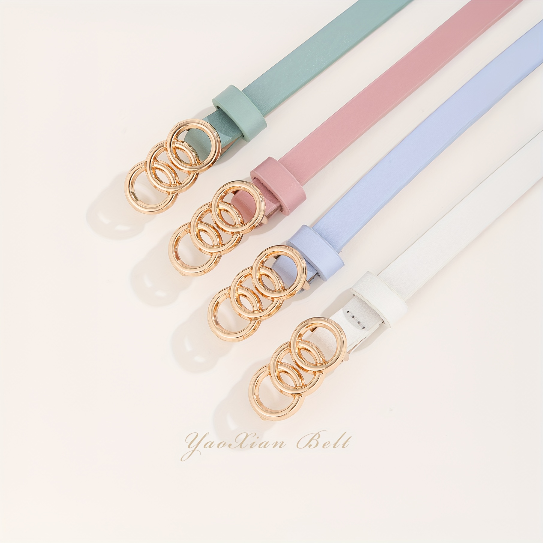 TEMU 4pcs Handmade Luxury Fashionable Women's Belt Suitable For T-shirts/dresses/casual Wear