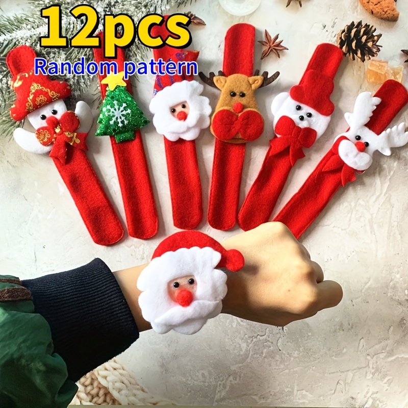 TEMU 12/24pcs Christmas Wristband Set - Assorted , Snowman, Reindeer, Bear - Non-electric Bracelets For , Bars, And Gatherings