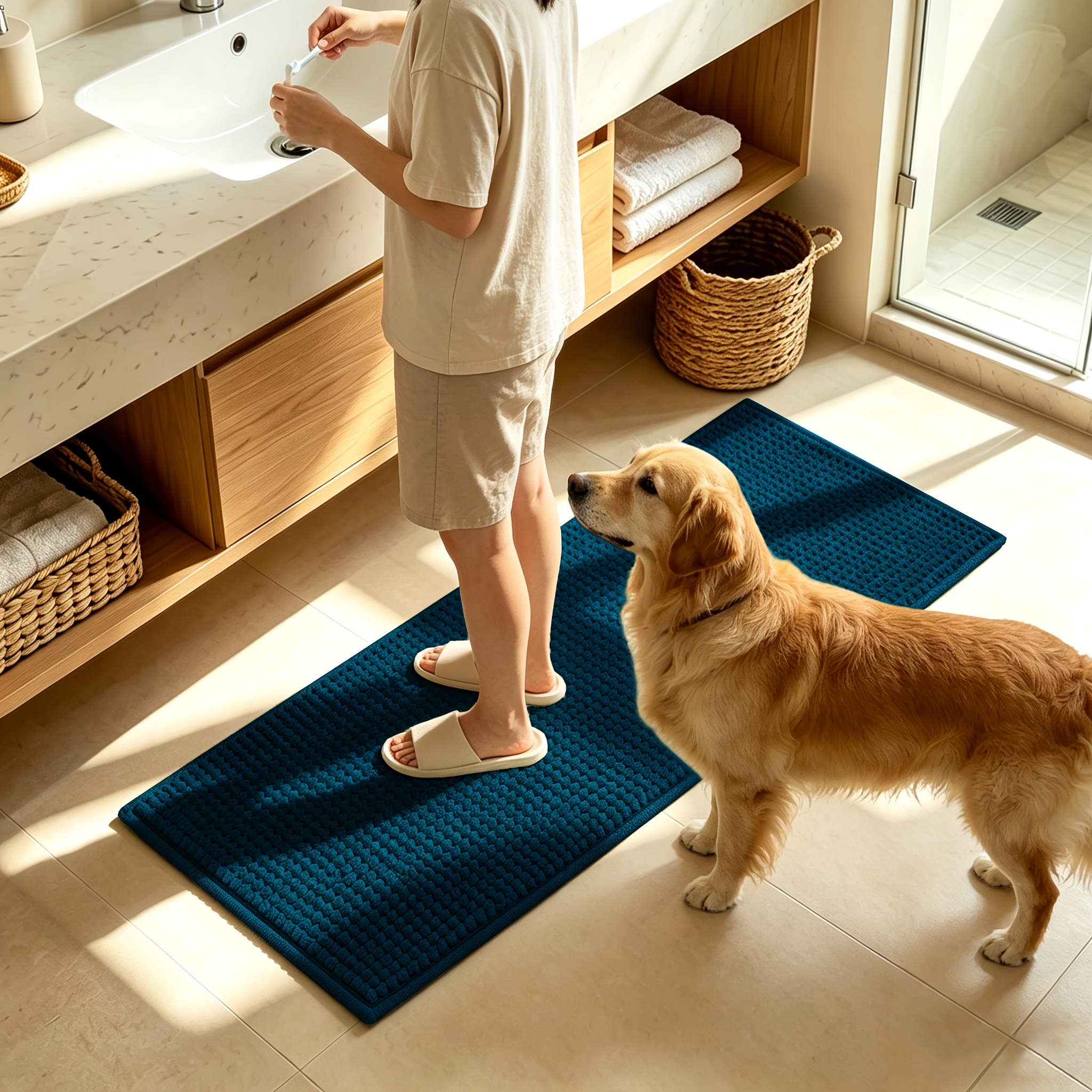 Ultra Absorbent Quick-Dry Chenille Bath Mat