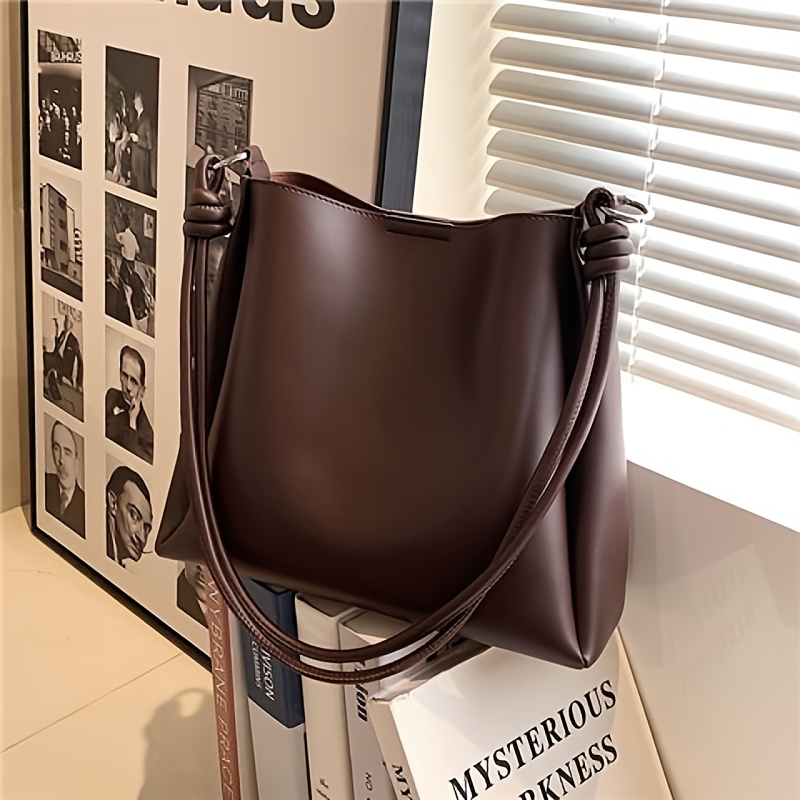 TEMU [3 Colors Available] 2026 New Women's Shoulder Bag, Large Capacity New Autumn/winter Retro Fashion Shoulder Bag Premium Bucket Bag, Daily Tote