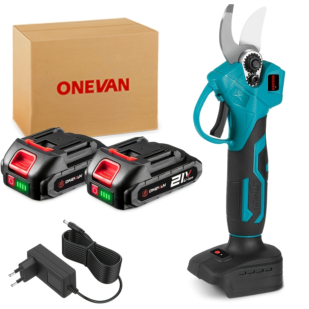 Brushless Electric Pruning Shears Set, Opening Diameter 30mm, Cordless Lithium Battery Garden Shears, Suitable For Pruning Shrubs And Branches In Gardens And Patios, Compatible With Onevan Batteries.