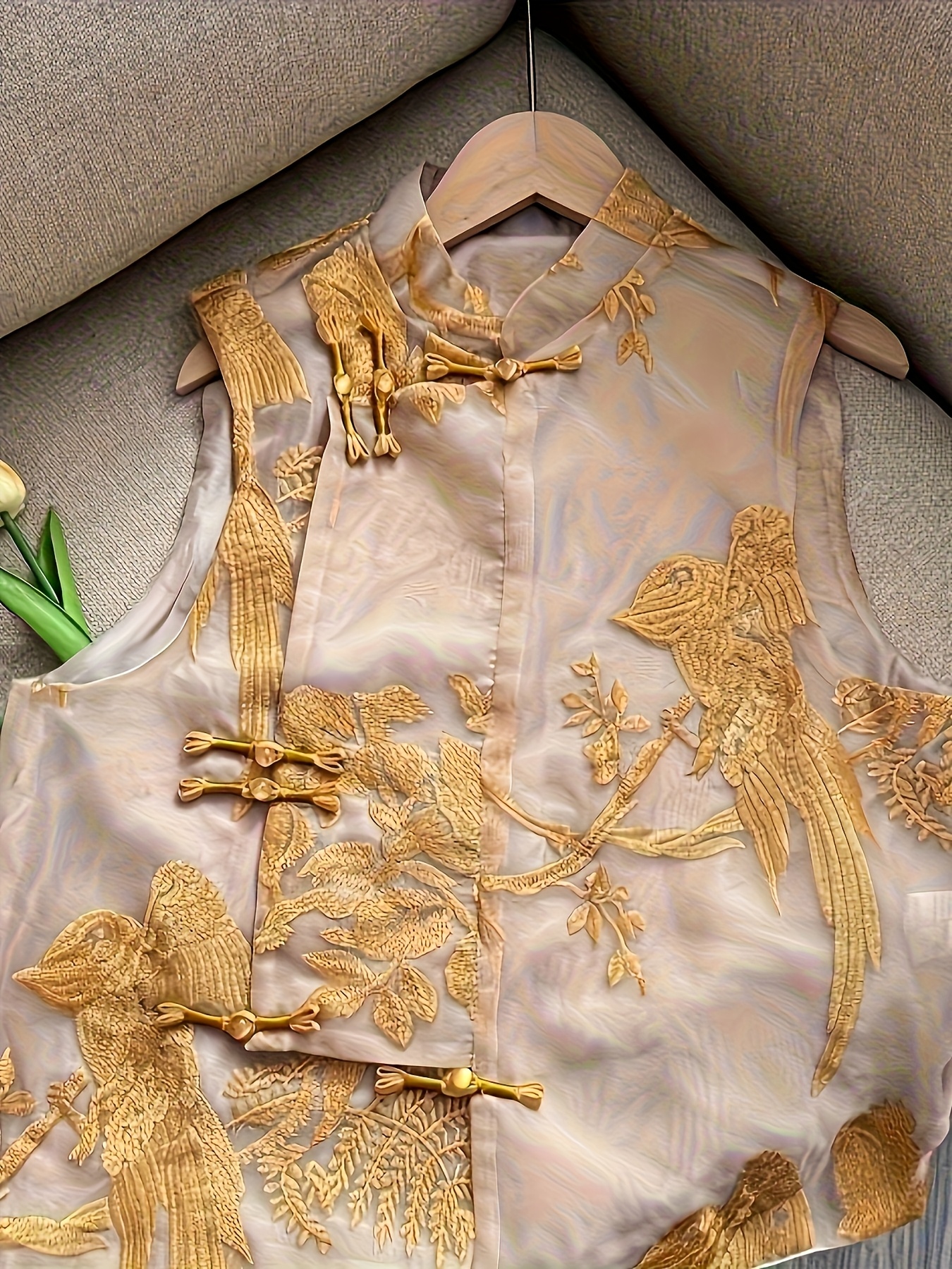 new chinese style frog button high end embroidery vest - Temu Kuwait