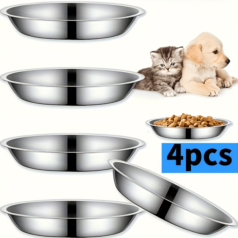 

4pcs Steel Cat - , & Shallow Pet Feeding Dishes For And , For Wet , & Dry