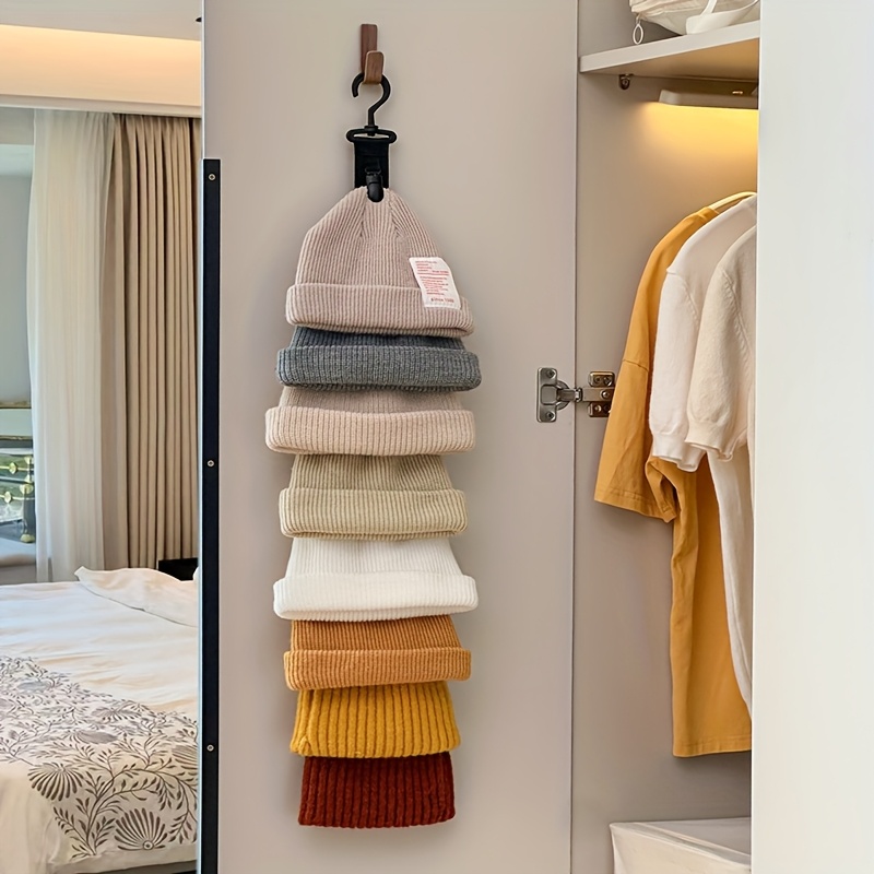1pc Hat Storage, with 8 Clips, Can Hold 8 Baseball Caps, Available in Gray and Black, Suitable for Home and Closet Hat Storage, Ideal for Home Settings, a Perfect Tool for Hanging Hats in Wardrobes
