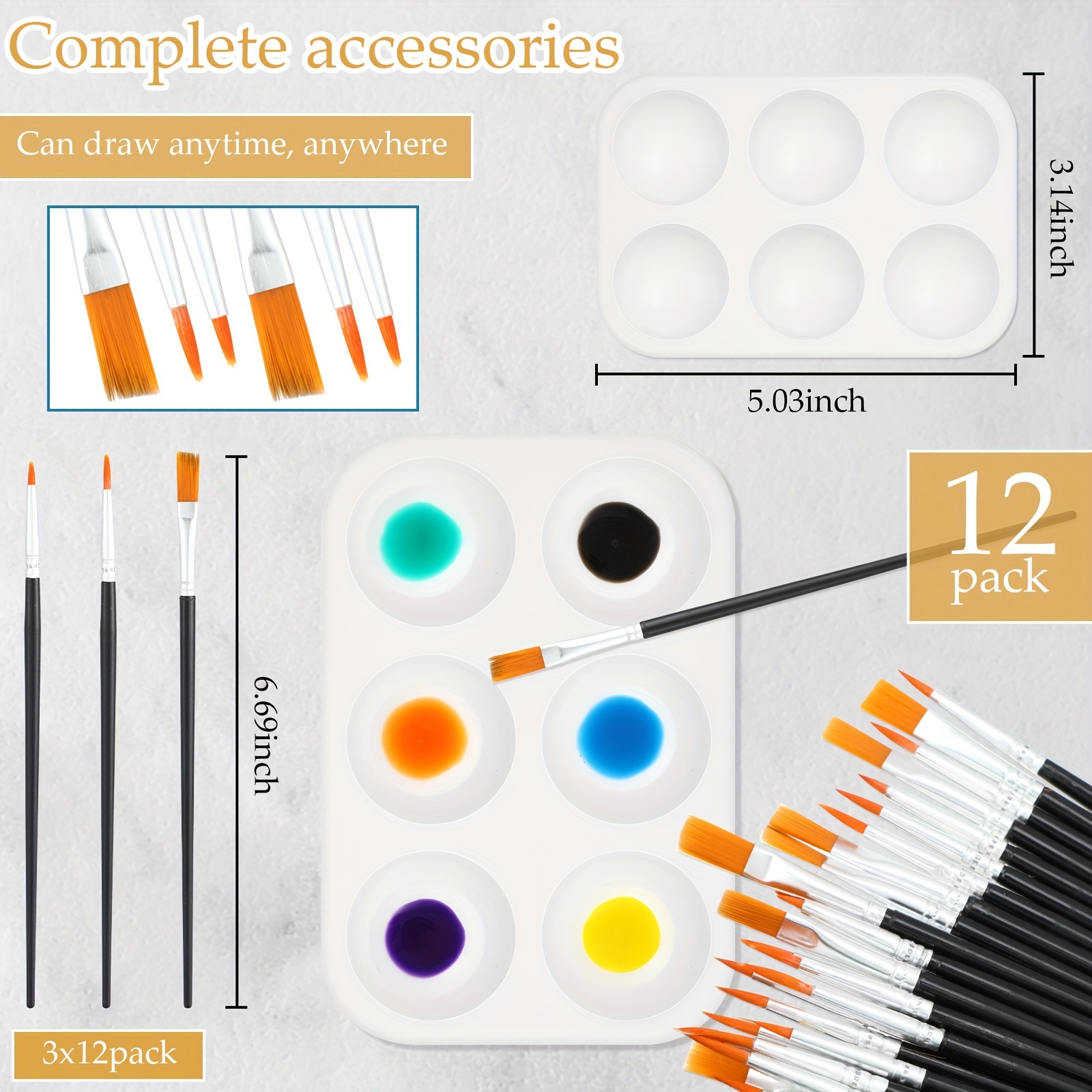 

12 Pre Kit 12 Pcs Pre Printed Painting 12 Pcs Brushes And Pallets Pre To Painting For Adults Diy ( Lady8 X 10 In)