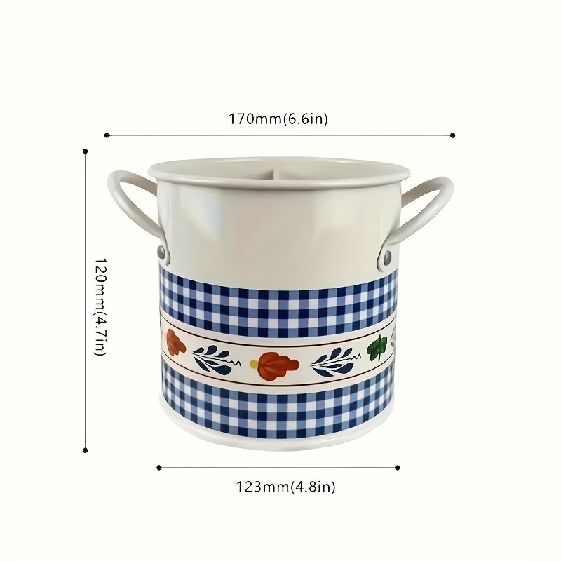 TEMU Metal Kitchen Storage Rack, Household Chopstick Holder, Cutlery Storage Bucket, Creative Detachable Partition With 4 Compartments For Draining
