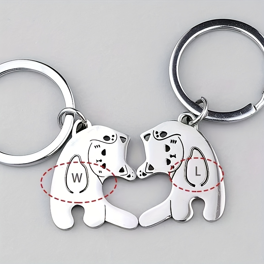 TEMU 【名入れ】猫 キーホルダー ペア カスタム 結婚祝い ギフト 彼女 君