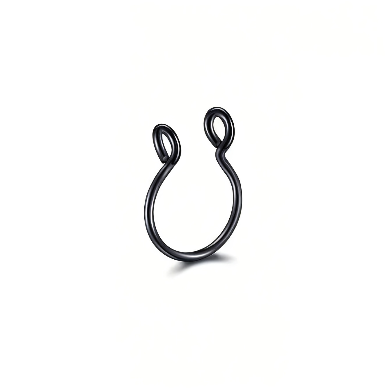 Women's Stainless Steel Round Faux Lip Ring Non-Piercing Nose Ring