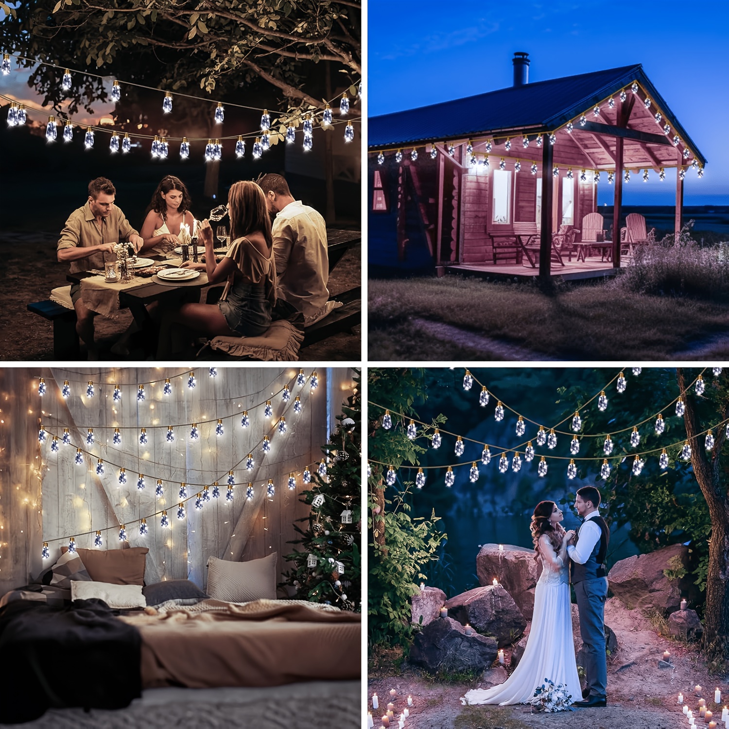 Solar Rope Light String with Remote Control, Multi-Mode Outdoor Hanging Lights