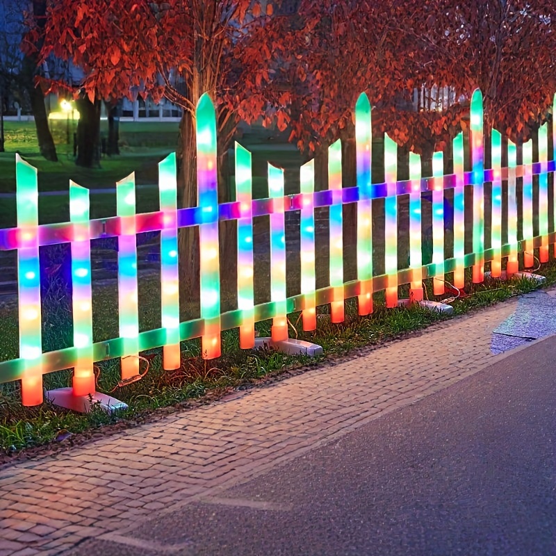 TEMU Pack Of 8, Solar Powered Outdoor Garden Lawn Fence Lights, Fence Decorative Fence Lights (suitable For Christmas Holiday Decoration), 19 Light