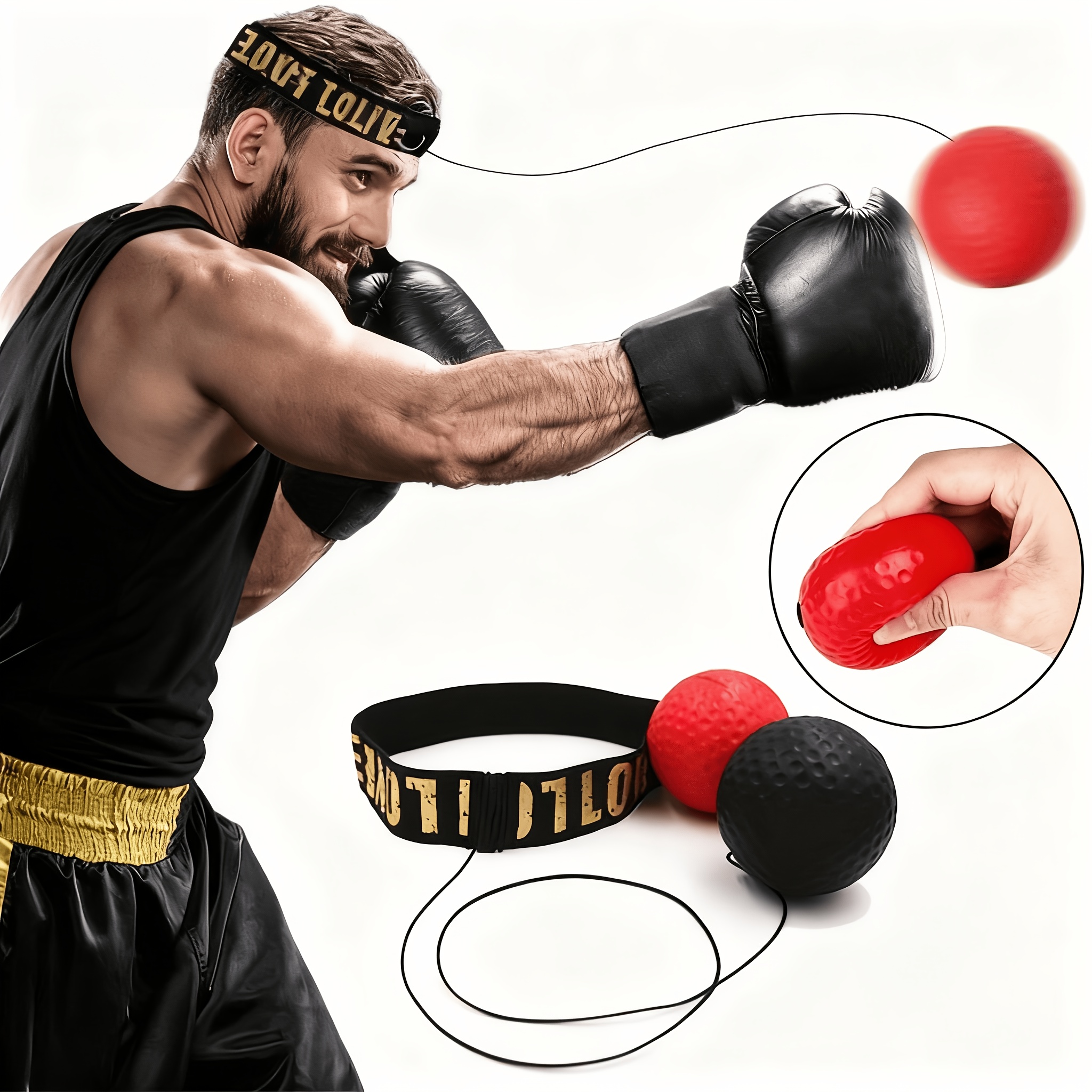 Head-Mounted Boxing Reaction Ball for Combat Training, Speed Ball for Adults to Relieve Stress And Vent Frustration