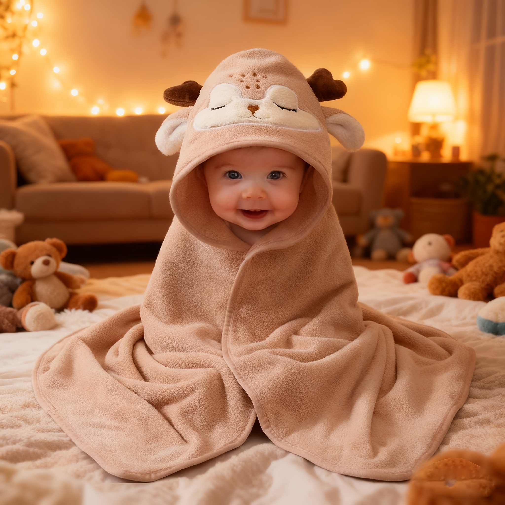 Image of New Infant/child Coral Fleece Bath Towel, Suitable For Multiple Such As Bathroom, Swimming Pool, Beach, . Used As A Newborn Blanket, Super Absorbent, Comfortable And Soft Fabric, New , Fiber