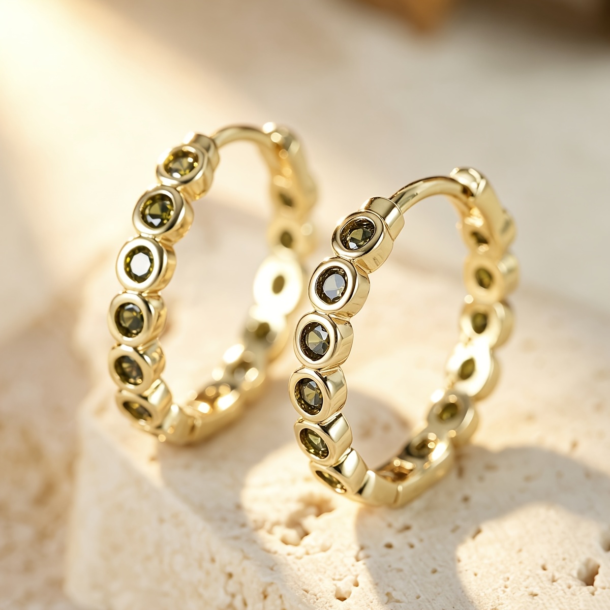 Women's Copper Teardrop Earrings with Synthetic Zirconia