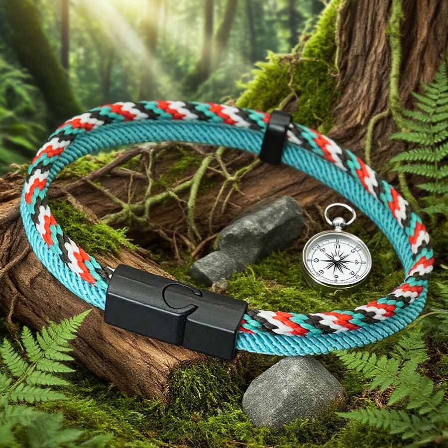 Men's Handmade Woven Bracelet, Detachable Clasp, Outdoor Style