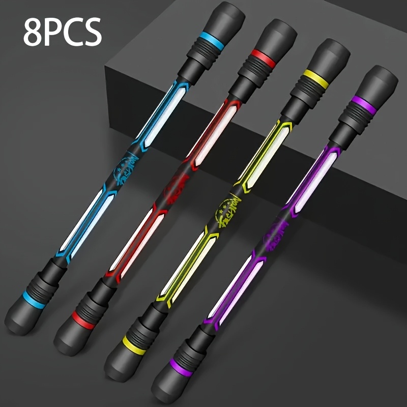 TEMU 8pcs Rotating Ballpoint Pens, Fun And Relaxing Anti-slip Gel Pens For Adults And Students - Ballpoint Pens