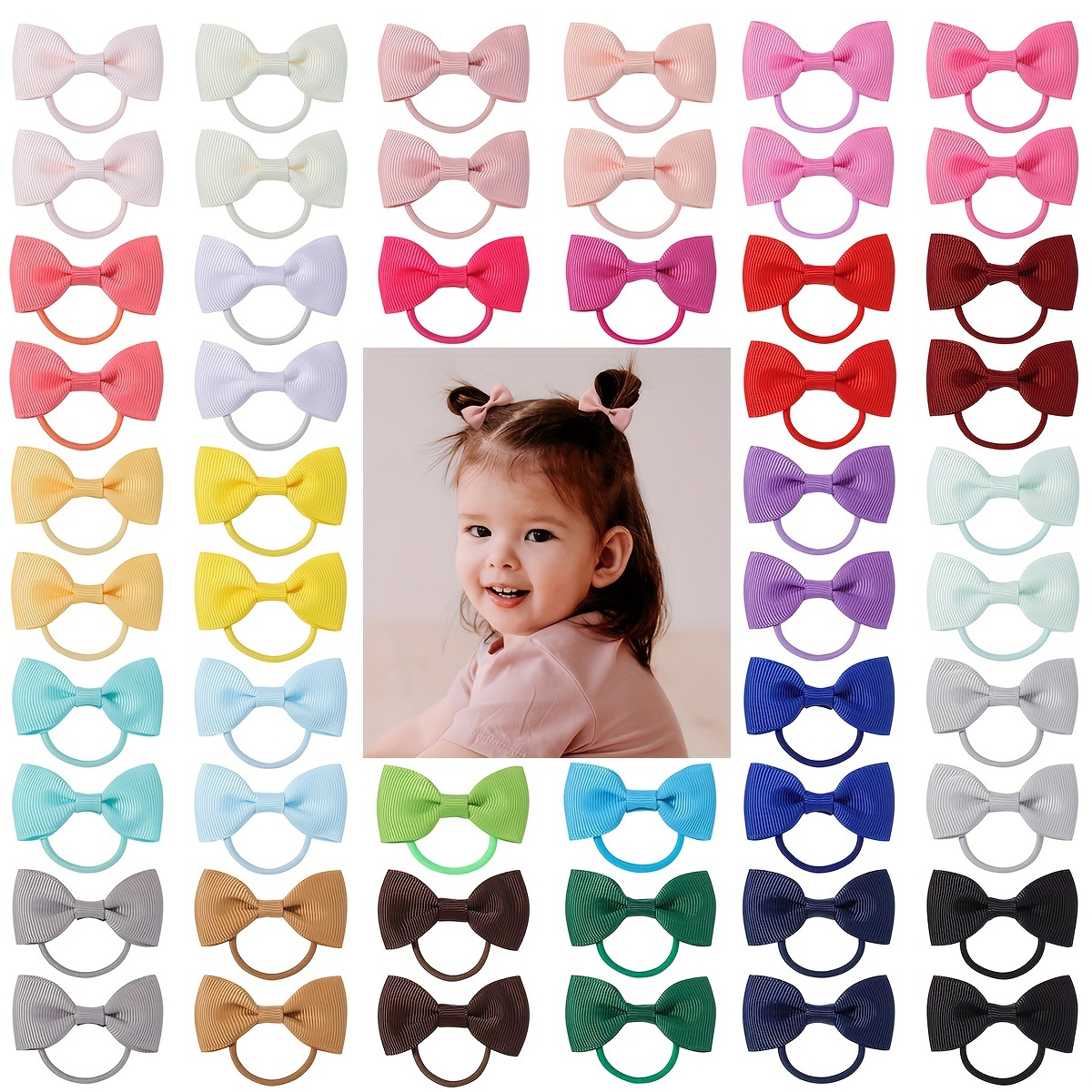 

30pcs Cute And Fashion Baby Girls Colorful Bow Hairband