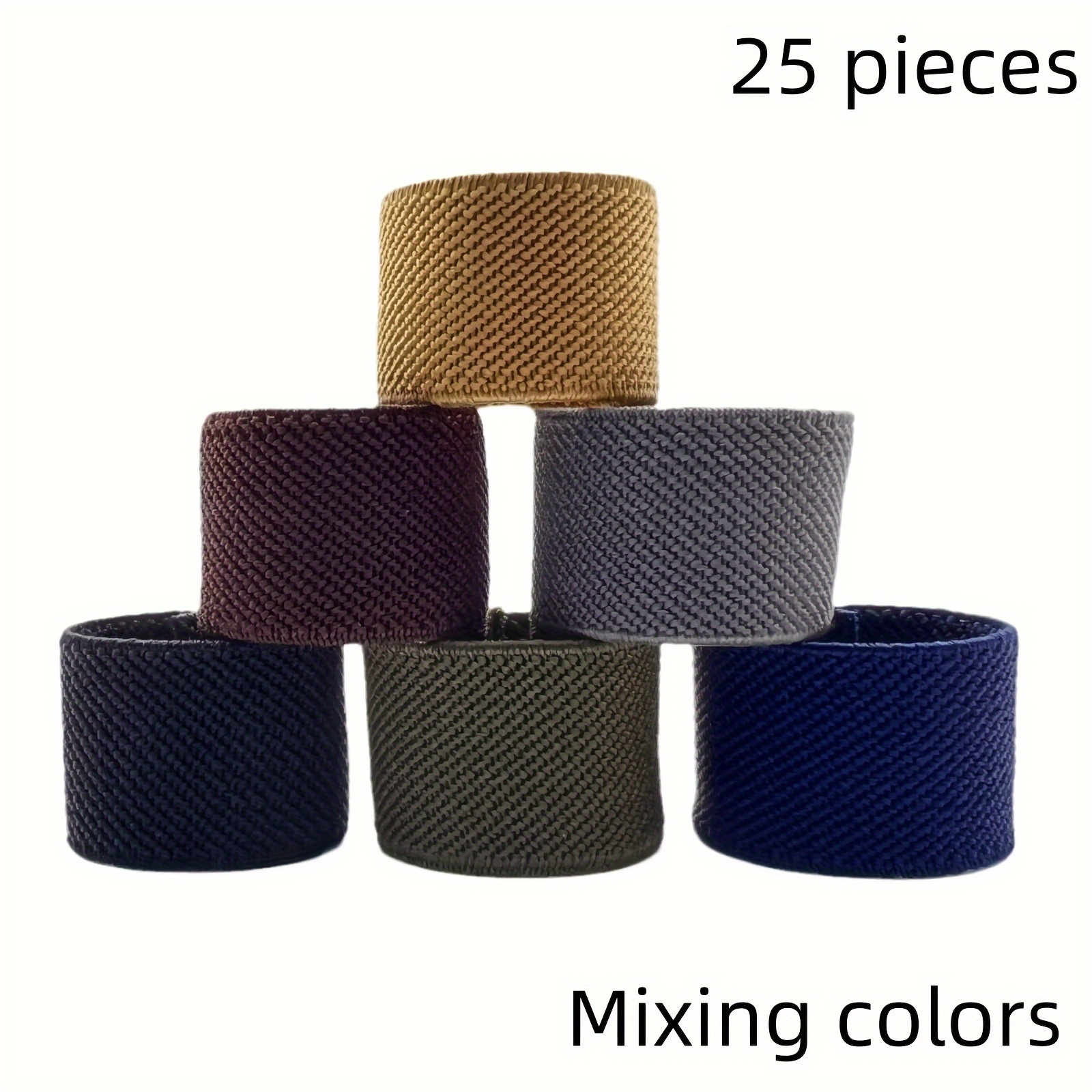 Image of A Set Of 25 Assorted Color Multifunctional Straps Ideal For Waist Belts, Backpacks, And Elastic Belt Loops - Trendy Fabric Belt Additions That Are Suitable For Everyone