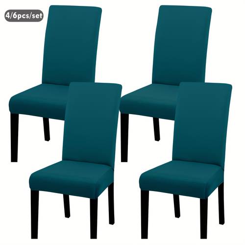 4/6pcs Set of Elastic Chair Cover - Multi-color, Chair Cover, Soft Elastic Seat Protector, Suitable for Restaurant, Kitchen, Banquet Hall, Room, Bedroom, Living Room, Dormitory, Home Decoration
