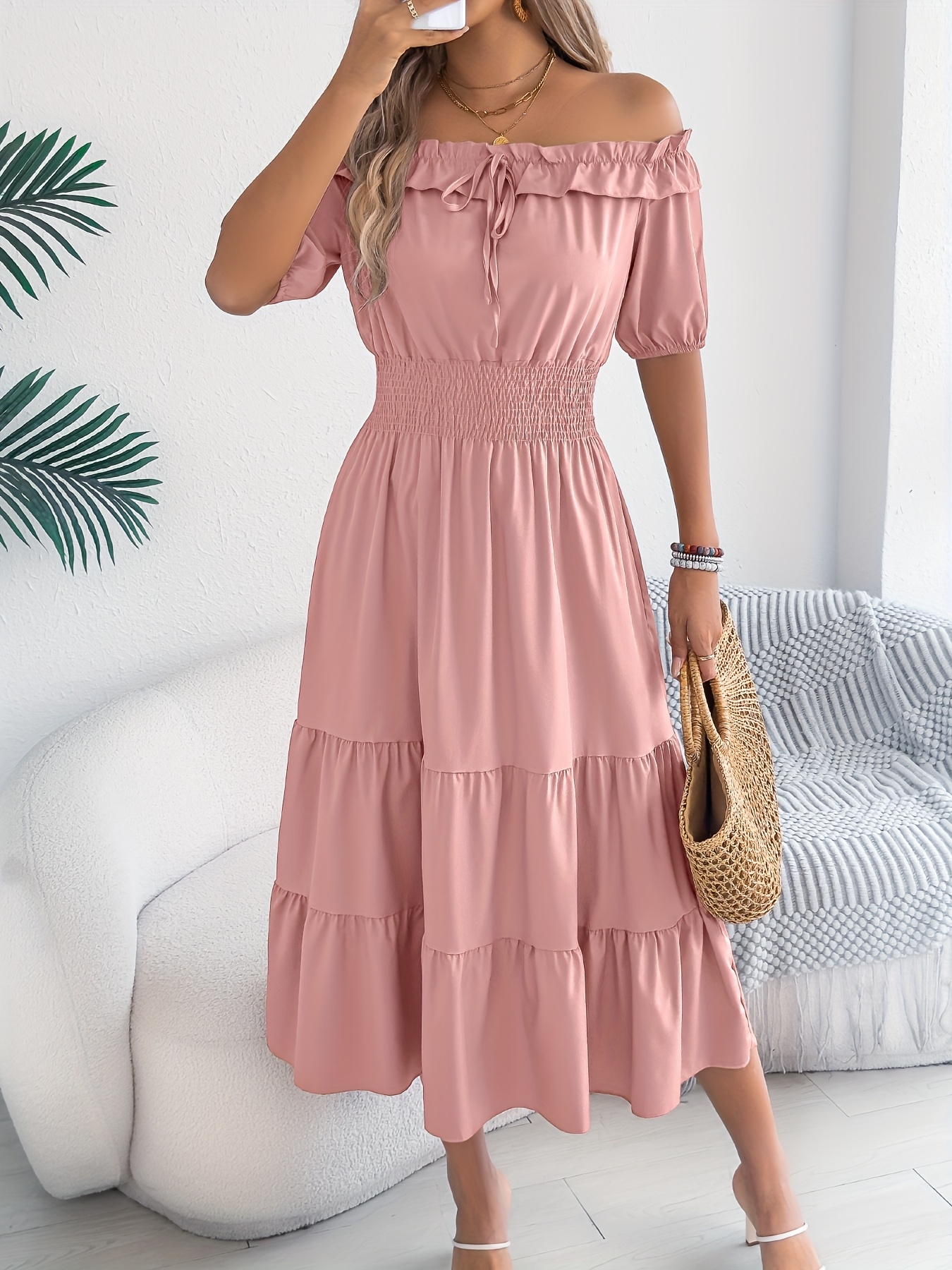 spring summer casual vacation one shoulder short sleeve - Temu United Arab  Emirates