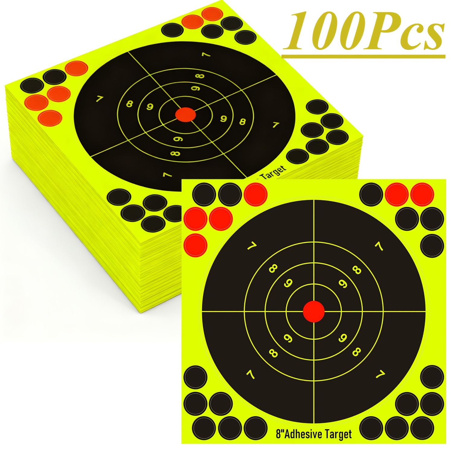 100pcs 8 8 inch shooting  s paper  s for shooting training accessories reactive sputtering luminescent fluorescent splatter    s silhouette  