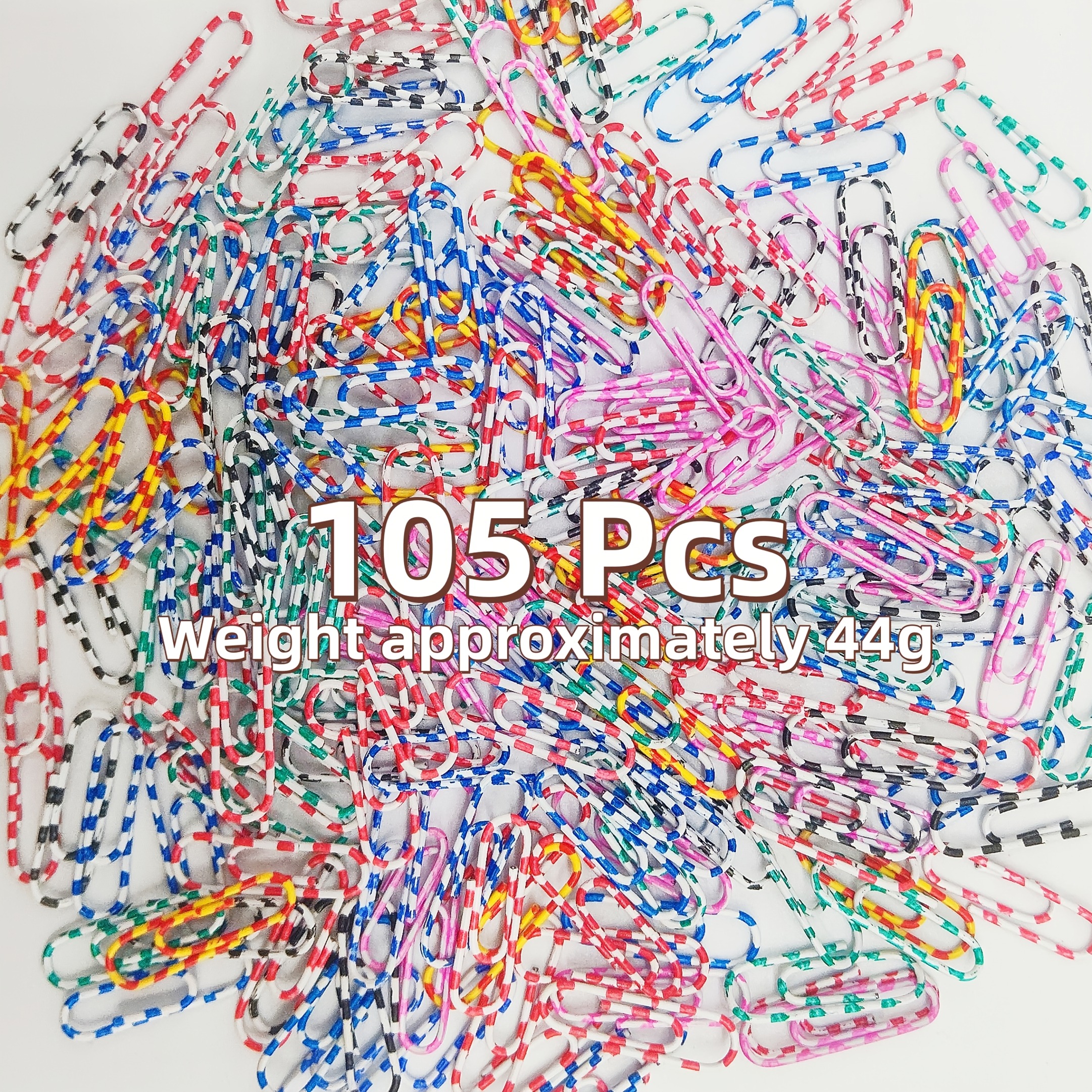 Image of 105pcs Multifunctional Colorful Patterned Paper Clips, Durable And Non-slip, Suitable For Decorative File Organizers In Office, Home, And Supplies