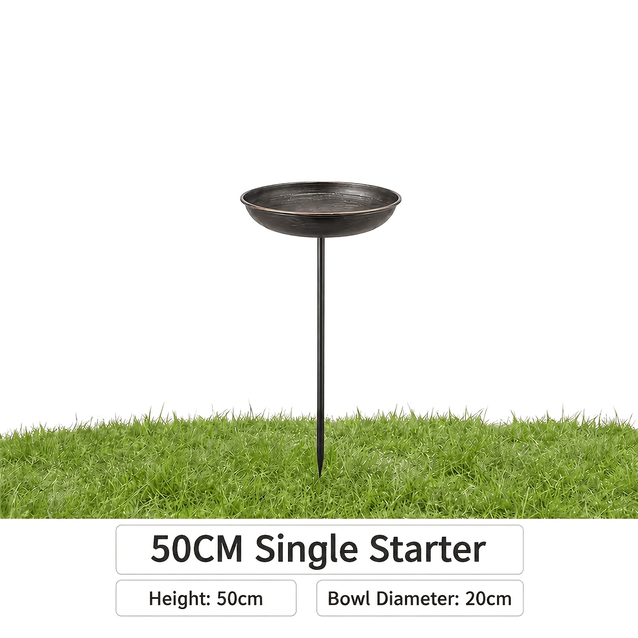 TEMU Metal Bird Bath Feeder Bowl With Garden Stake, Outdoor Bird Bath And Feeder, Weather-resistant Yard Decor For Birds And Butterflies