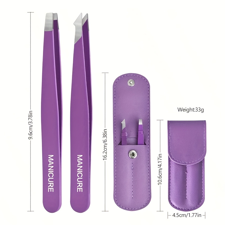 E-shop 2er-Pack Professionelle zur Haarentfernung mit Aufbewahrungsetui aus Leder – Ideal für Gesichtshaare, Splitter und eingewachsene Haare –