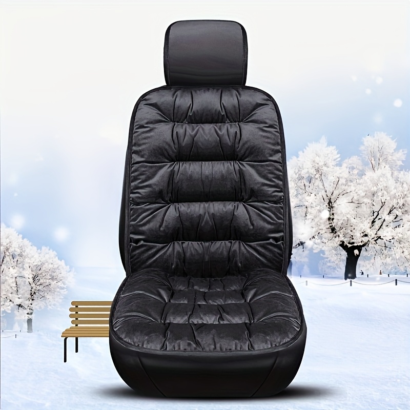 

1pc Luxury Winter Car Seat Cushion - Plush, Extra Front Single Seat Cover With Backrest - Universal Fit For Cold And Protection