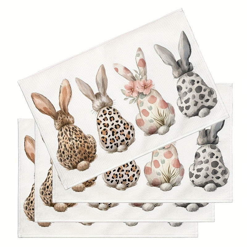 Easter Bunny Placemats For Dining Table Kitchen Party Decoration_voghion.com