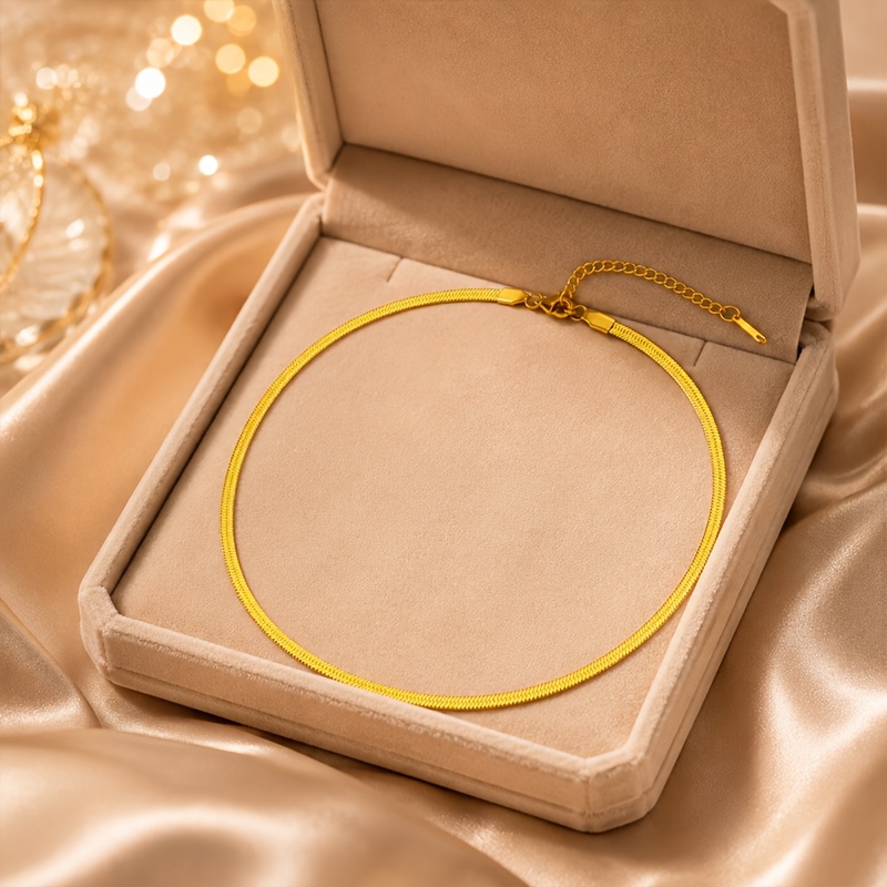 2pcs Stainless Steel Snake Bone Necklace and Bracelet Set