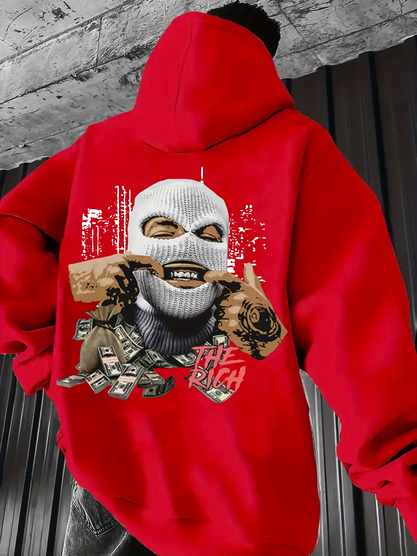men's trendy hip hop graphic hoodie season