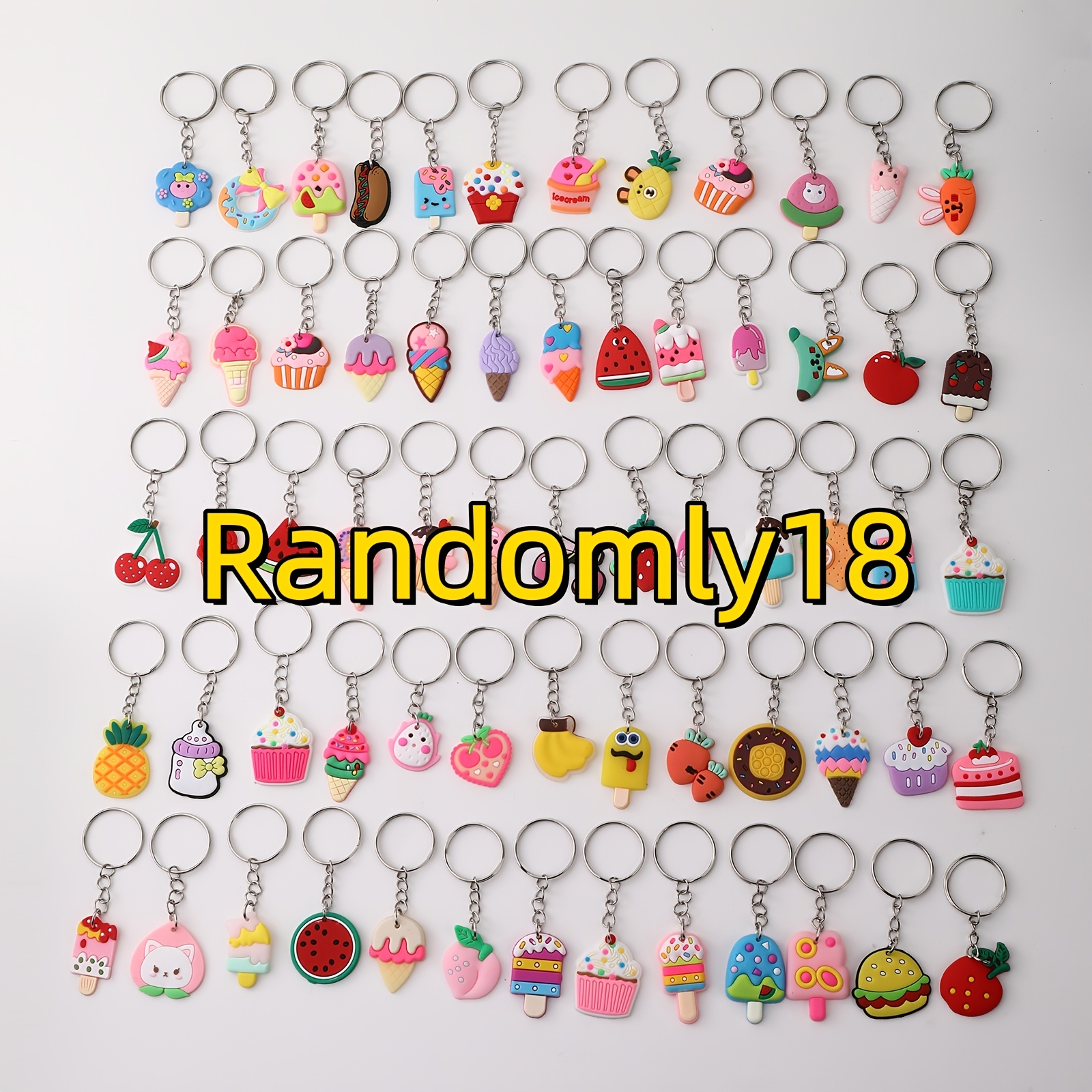 Cross-border Diy Random Style Cartoon Keychain, Anime Mixed Style Keychain, Women' Key Accessory, Pvc Flat Keychain, Irregular Random Style