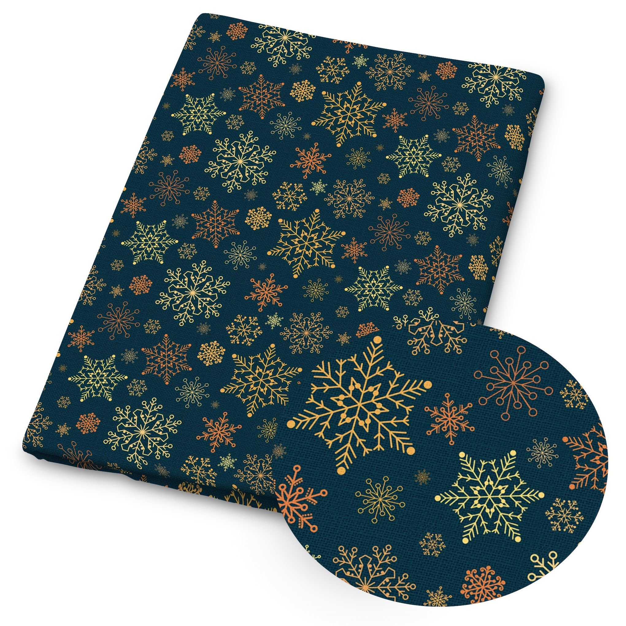 TEMU 1pc Tissu Imprimé Série Noël, 57X19.68 pouces (145X50 cm) Polyester Pré-coupé Patchwork Artisanal, Lettres de Noël, de Neige Vintage, Sapin de