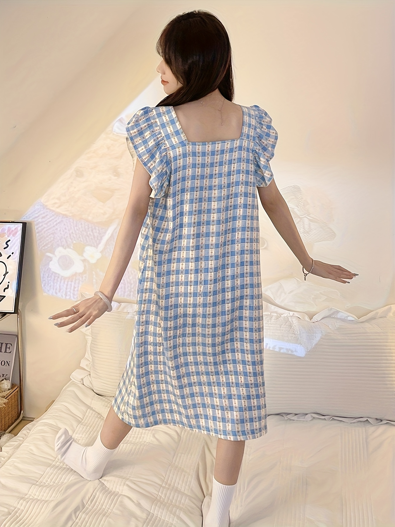 camisón floral elegante mujer estilo cortas Temu Mexico