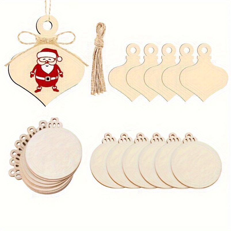 

10pcs Large 3.15" Wooden Blank For Diy - & For Christmas, Decorations &