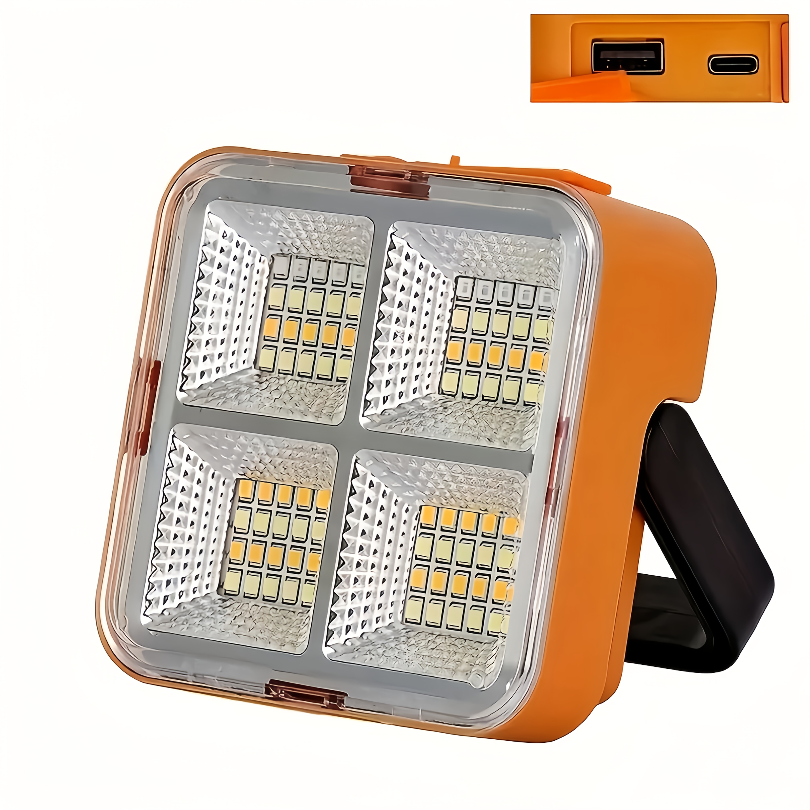 Solar Camping Lights Outdoor Portable Rechargeable Solar Flood Light LED Reflector Rechargeable Projector Floodlight Construction Lamp