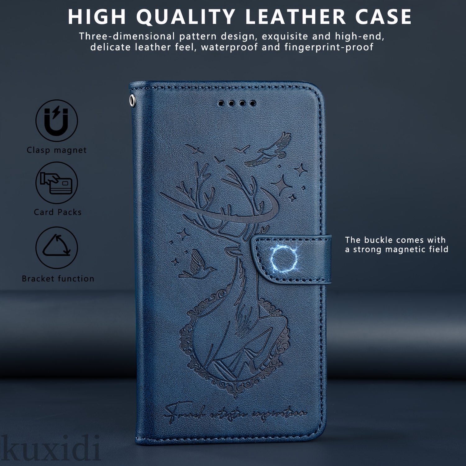 TEMU Calf Pattern Elk Embossed Flip Phone Case Suitable For Galaxya03/a03core/a14/a05/a15/a25/a35/a55/a06/a16/a26/a36/a56