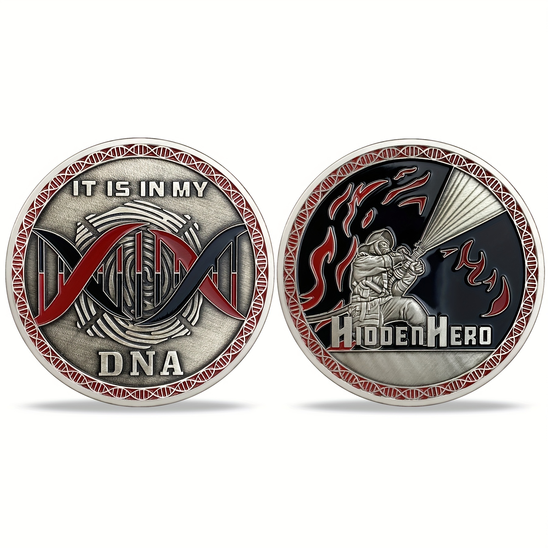 

Firefighter Dna Coin Hidden Hero Firefighter Fire Department Commemorative Coin Collection Firefighter Gift