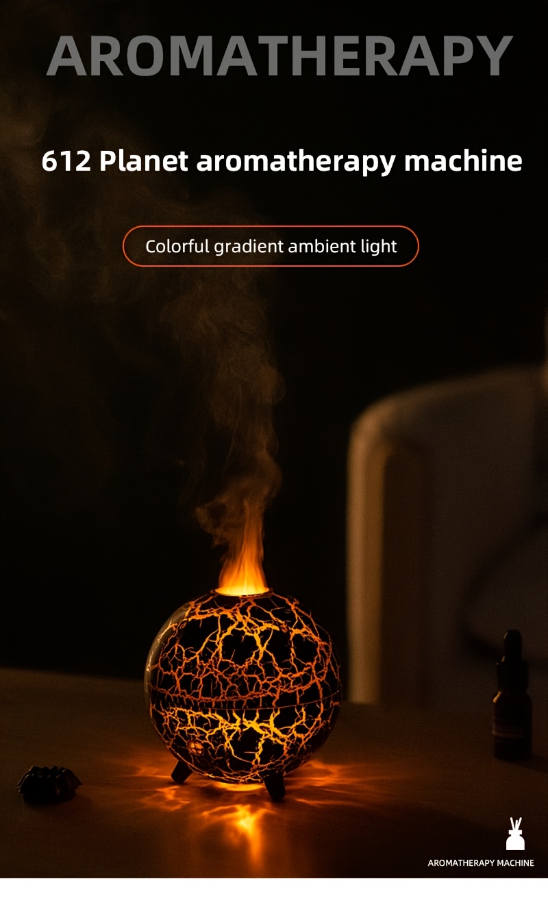 Humidificateur et Difuseur de Parfum Globe Craquelé - Créateur de Brume Compact pour Huiles Essentielles, Décor de Bureau/Chambre