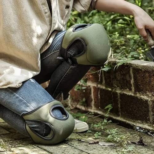 pair of comfortable neoprene adjustable garden knee pads durable non slip protection for gardening lawn care