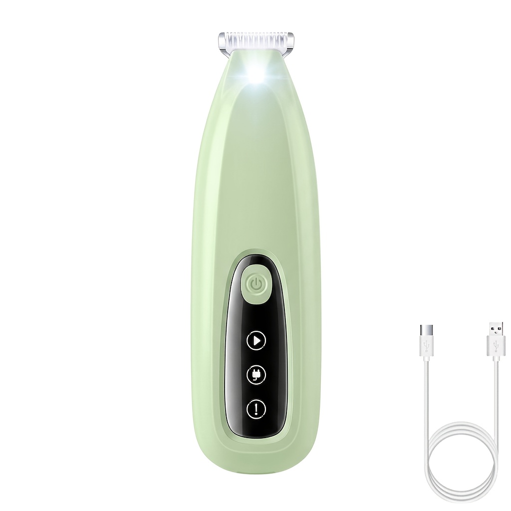 TEMU 1pc Cortadora de para Mascotas, Recortadora Portátil para Perros, Cortadora de Patas Silenciosa con Luz LED, Cortadora de Pelo Multifuncional